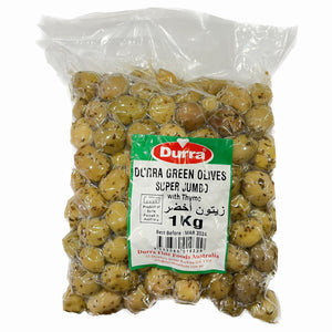 Durra Green Olives Super Jumbo with Thyme 1kg